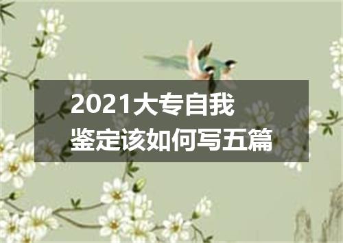 2021大专自我鉴定该如何写五篇