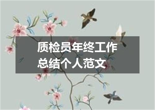 质检员年终工作总结个人范文