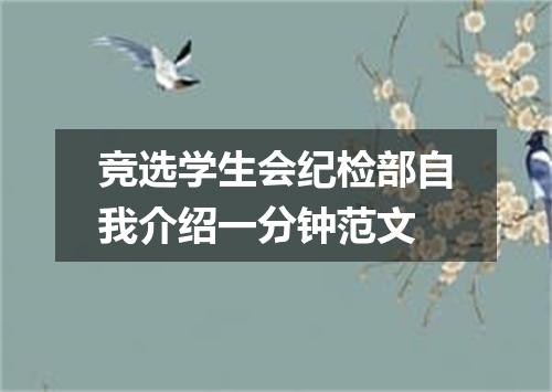竞选学生会纪检部自我介绍一分钟范文