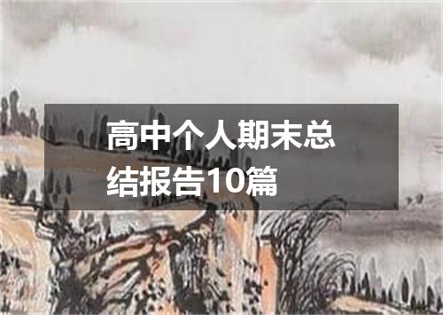 高中个人期末总结报告10篇