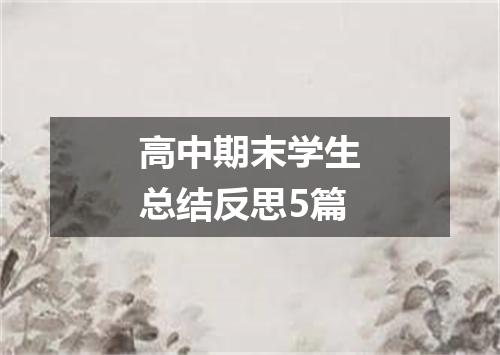 高中期末学生总结反思5篇