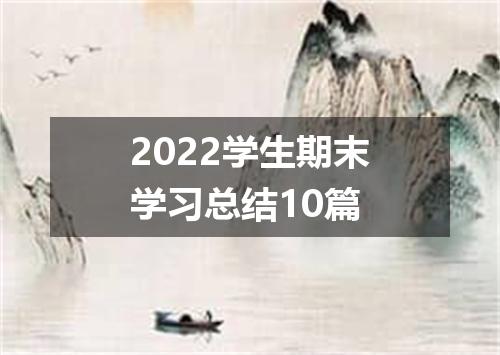 2022学生期末学习总结10篇