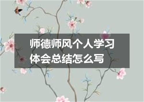 师德师风个人学习体会总结怎么写