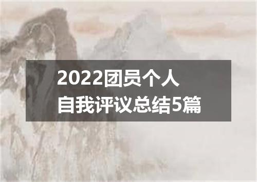2022团员个人自我评议总结5篇