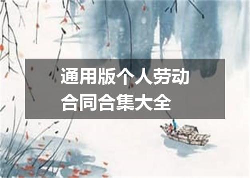 通用版个人劳动合同合集大全