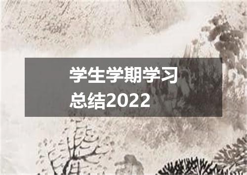 学生学期学习总结2022