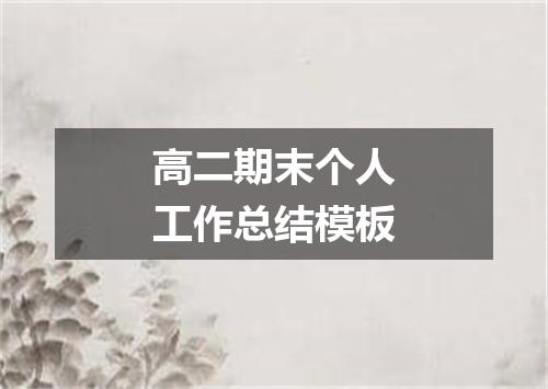 高二期末个人工作总结模板