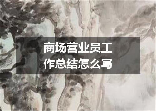 商场营业员工作总结怎么写