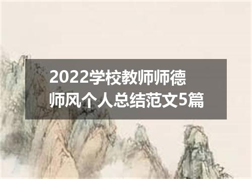 2022学校教师师德师风个人总结范文5篇