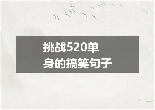 挑战520单身的搞笑句子
