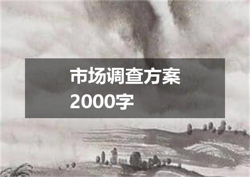 市场调查方案2000字