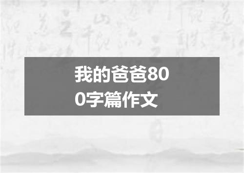我的爸爸800字篇作文