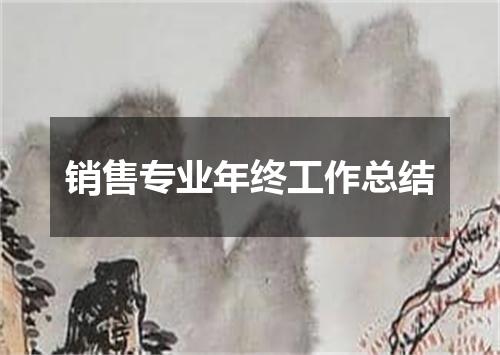 销售专业年终工作总结