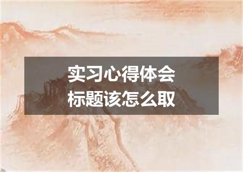 实习心得体会标题该怎么取