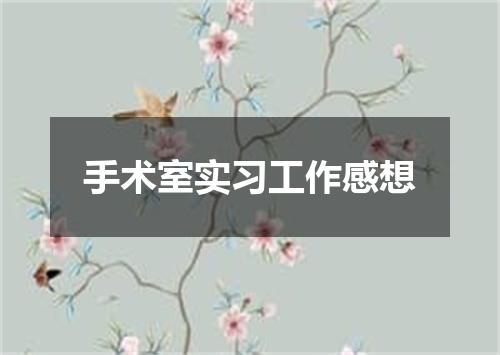 手术室实习工作感想