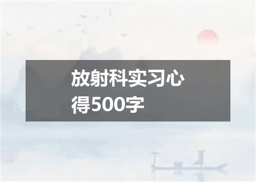 放射科实习心得500字