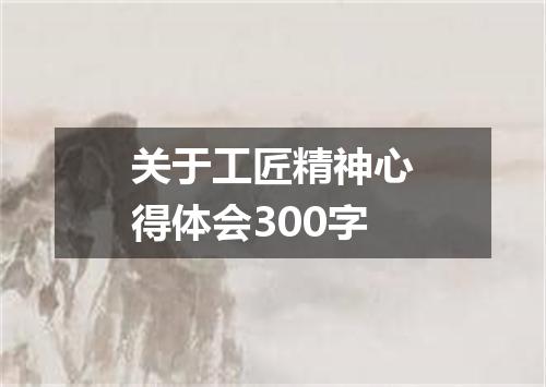 关于工匠精神心得体会300字