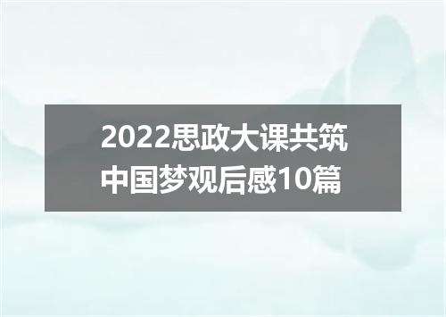 2022思政大课共筑中国梦观后感10篇