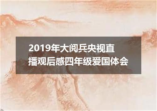 2019年大阅兵央视直播观后感四年级爱国体会
