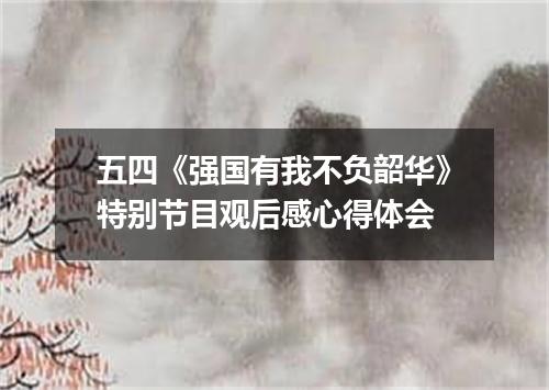五四《强国有我不负韶华》特别节目观后感心得体会