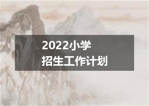 2022小学招生工作计划