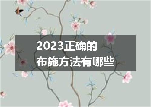 2023正确的布施方法有哪些