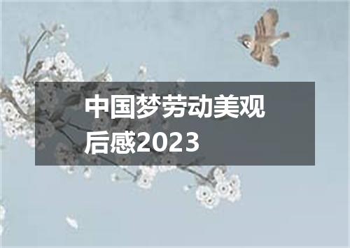 中国梦劳动美观后感2023