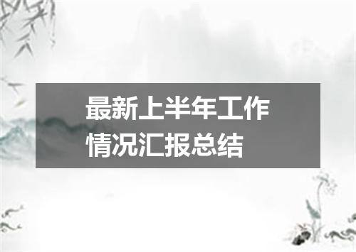 最新上半年工作情况汇报总结