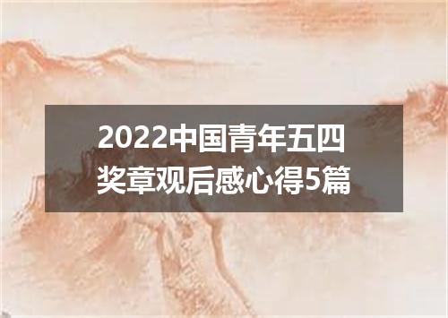 2022中国青年五四奖章观后感心得5篇