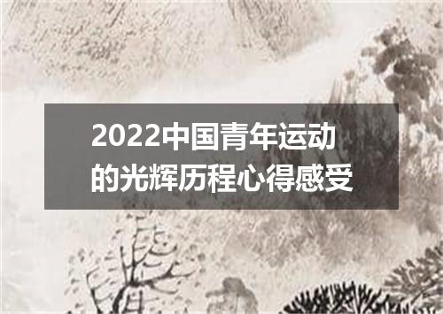 2022中国青年运动的光辉历程心得感受