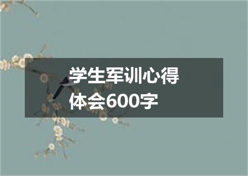 学生军训心得体会600字