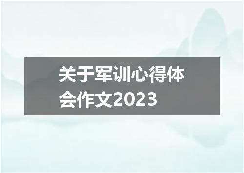 关于军训心得体会作文2023