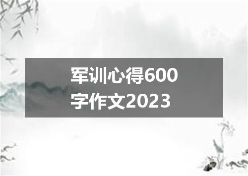 军训心得600字作文2023