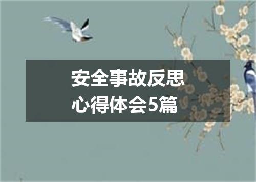 安全事故反思心得体会5篇