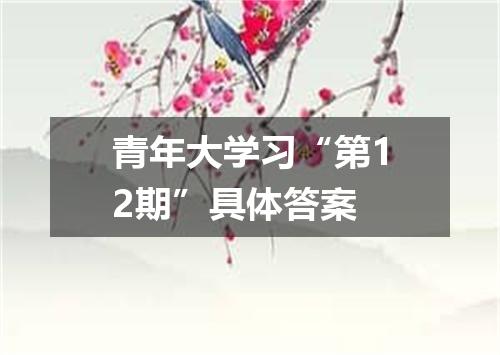 青年大学习“第12期”具体答案