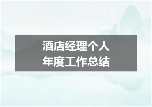 酒店经理个人年度工作总结