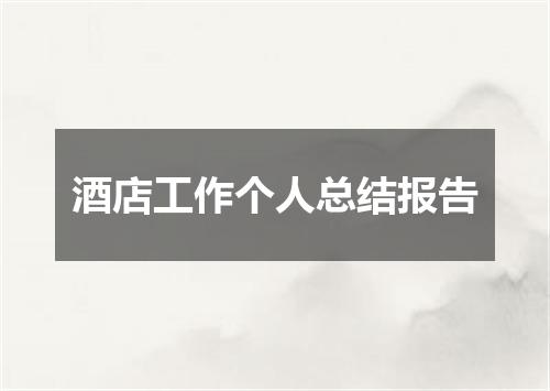 酒店工作个人总结报告