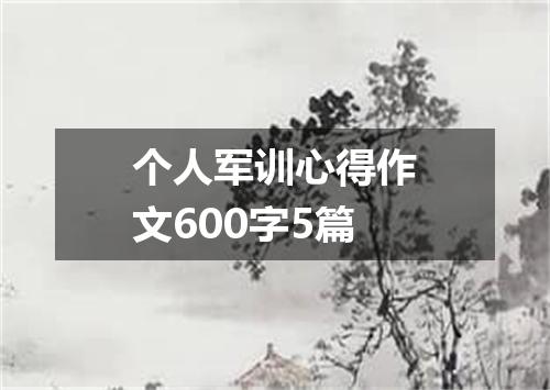 个人军训心得作文600字5篇