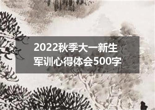2022秋季大一新生军训心得体会500字