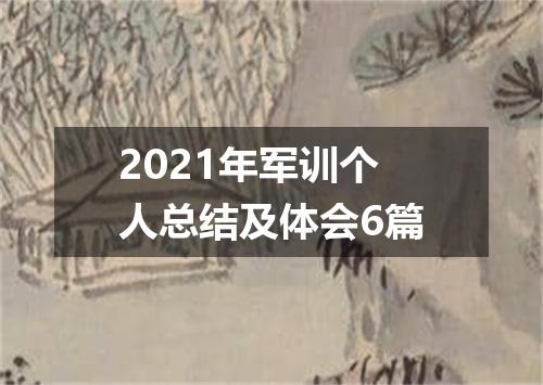2021年军训个人总结及体会6篇