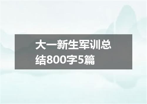 大一新生军训总结800字5篇