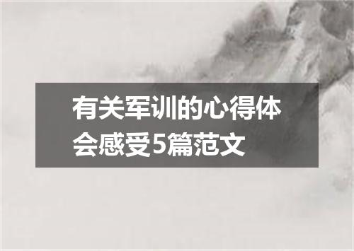 有关军训的心得体会感受5篇范文