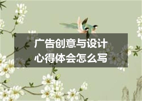 广告创意与设计心得体会怎么写