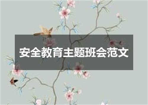 安全教育主题班会范文