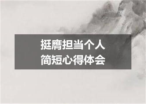 挺膺担当个人简短心得体会