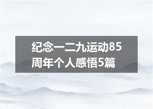 纪念一二九运动85周年个人感悟5篇