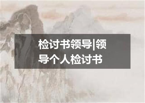 检讨书领导|领导个人检讨书