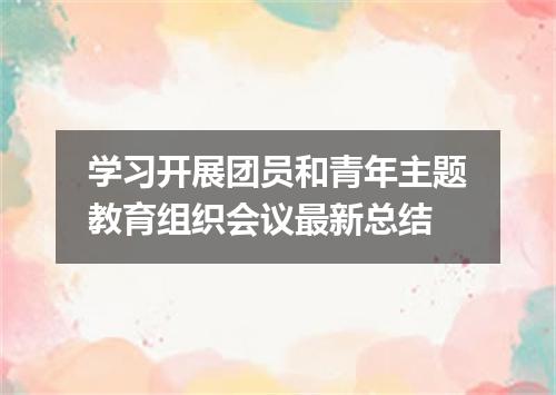 学习开展团员和青年主题教育组织会议最新总结
