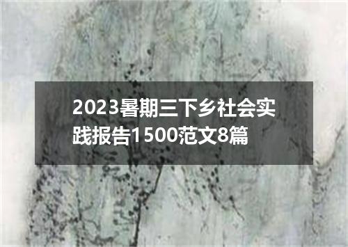 2023暑期三下乡社会实践报告1500范文8篇