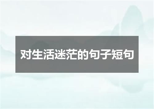 对生活迷茫的句子短句